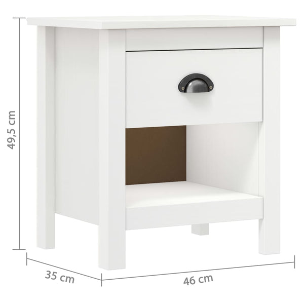 vidaXL Bedside Cabinets 2 pcs. Hill 46x35x49.5 cm Solid Pine Wood