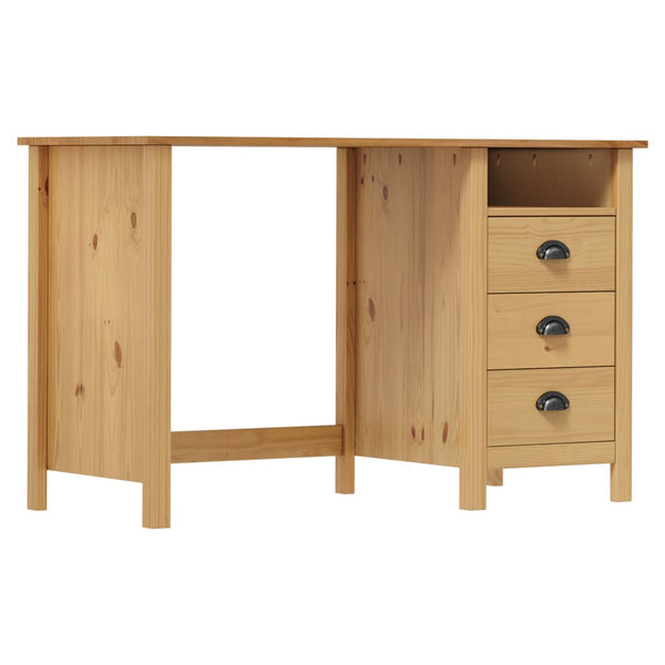 vidaXL Hill Desk with 3 Drawers 120×50×74 cm Pine Wood