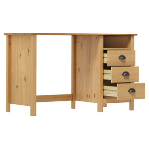 vidaXL Hill Desk with 3 Drawers 120×50×74 cm Pine Wood