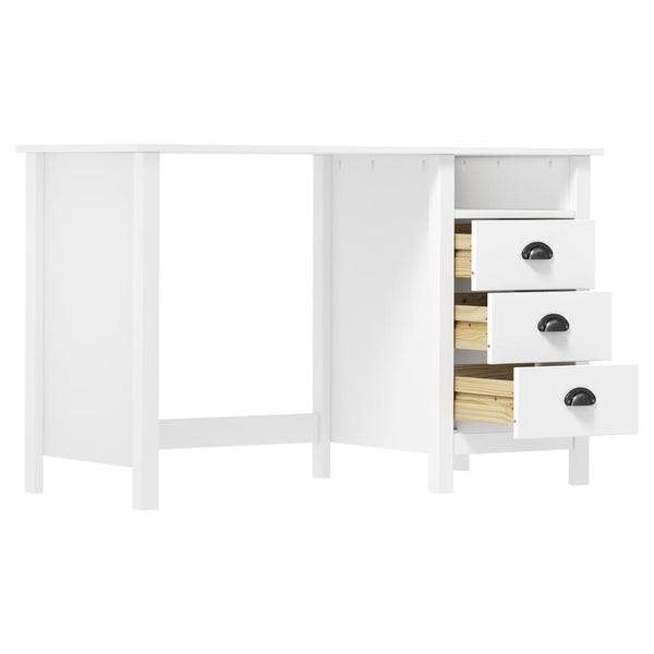 vidaXL Desk Hill with 3 Drawers 120x50x74 cm Pinewood