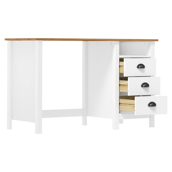 vidaXL Desk Hill with 3 Drawers 120x50x74 cm Pine Wood