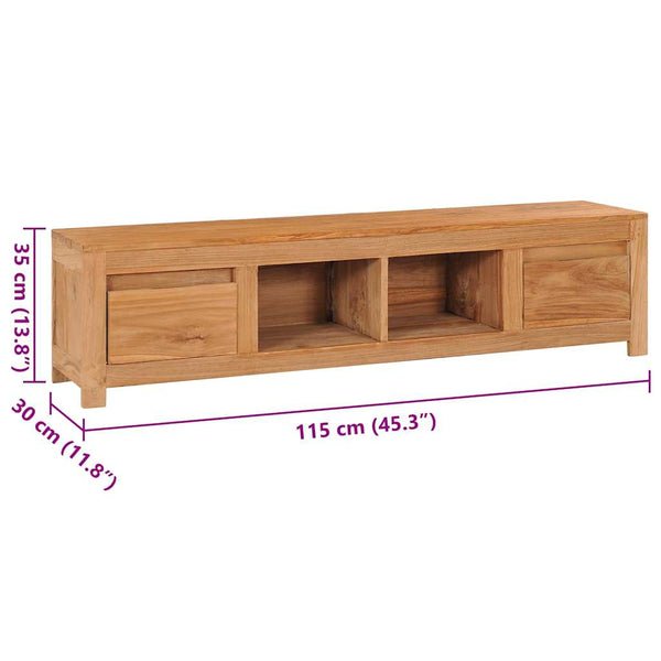 vidaXL TV Cabinet 115x30x35 cm Solid Teak Wood