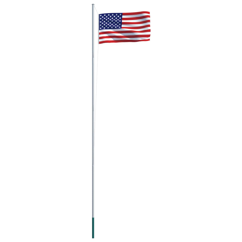 vidaXL United States Flag and Pole Aluminum 6.2 m