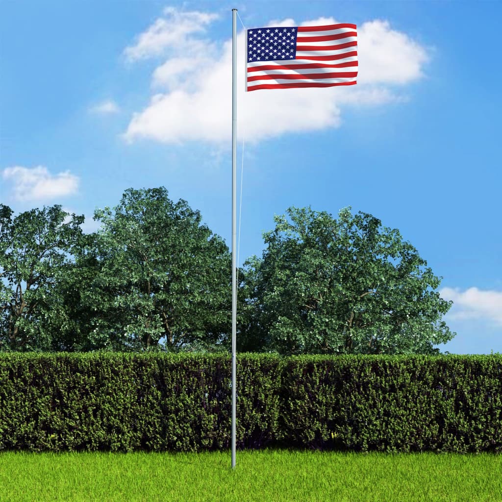 vidaXL United States Flag and Pole Aluminum 6.2 m