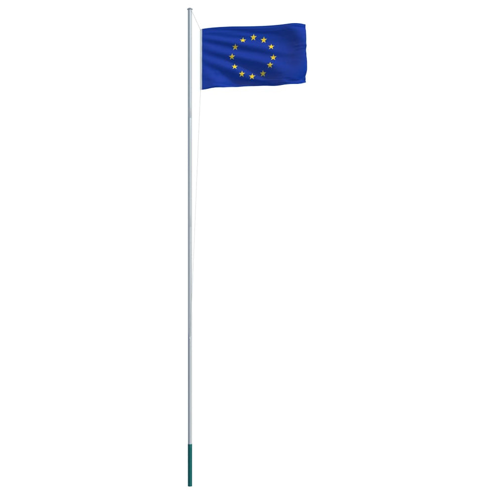 vidaXL European Flag and Pole Aluminum 6.2 m