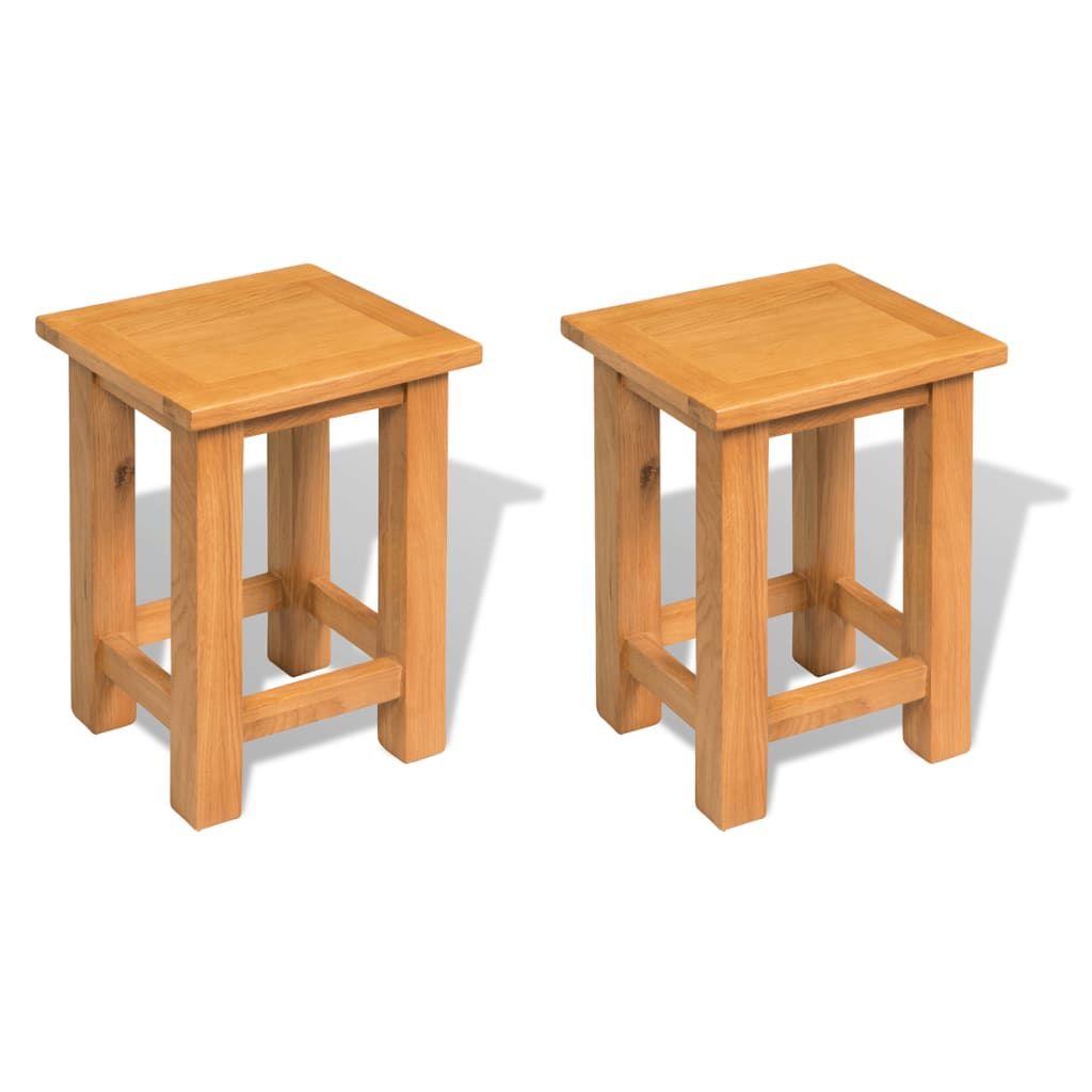 vidaXL Side Tables 2 pcs. 27x24x37 cm Solid Oak Wood