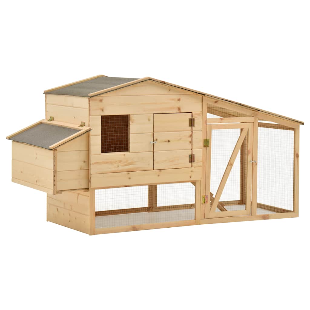 vidaXL Chicken Coop Solid Pine Wood 178x67x92 cm