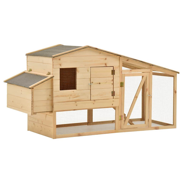 vidaXL Chicken Coop Solid Pine Wood 178x67x92 cm