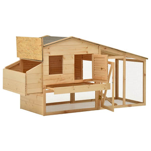 vidaXL Chicken Coop Solid Pine Wood 178x67x92 cm