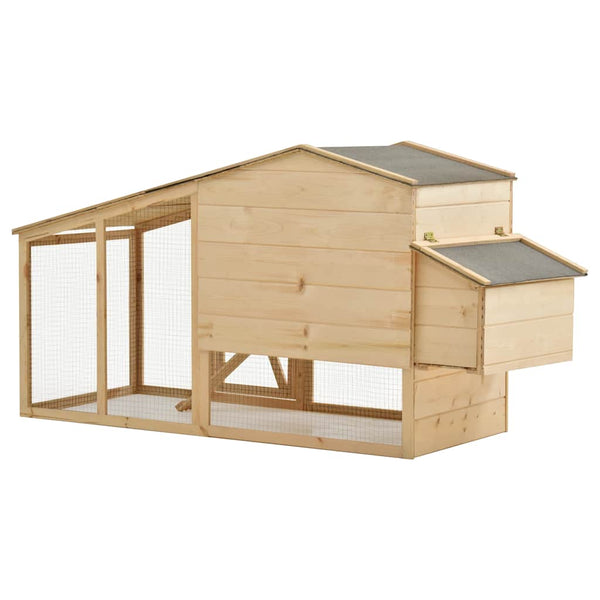 vidaXL Chicken Coop Solid Pine Wood 178x67x92 cm