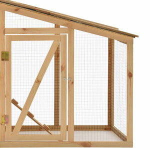 vidaXL Chicken Coop Solid Pine Wood 178x67x92 cm