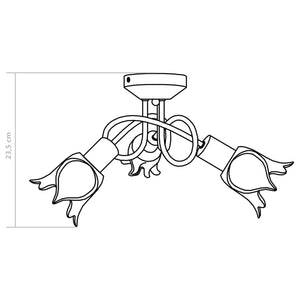 vidaXL Ceiling Light Glass Lampshades for 3 E14 Bulbs