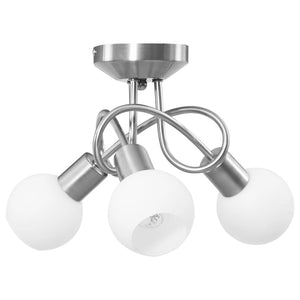vidaXL Ceiling Lamp with Ceramic Shades for 3 E14 Bulbs