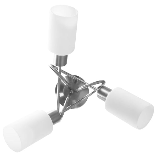 vidaXL Ceiling Light with Ceramic Lampshades for 3 E14 Bulbs