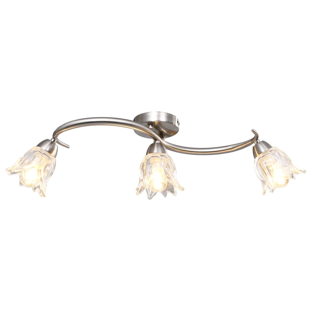 vidaXL Ceiling Lamp with Glass Shades for 3 E14 Light Bulbs