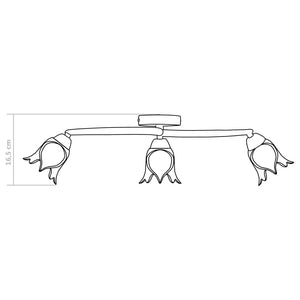 vidaXL Ceiling Lamp with Glass Shades for 3 E14 Light Bulbs