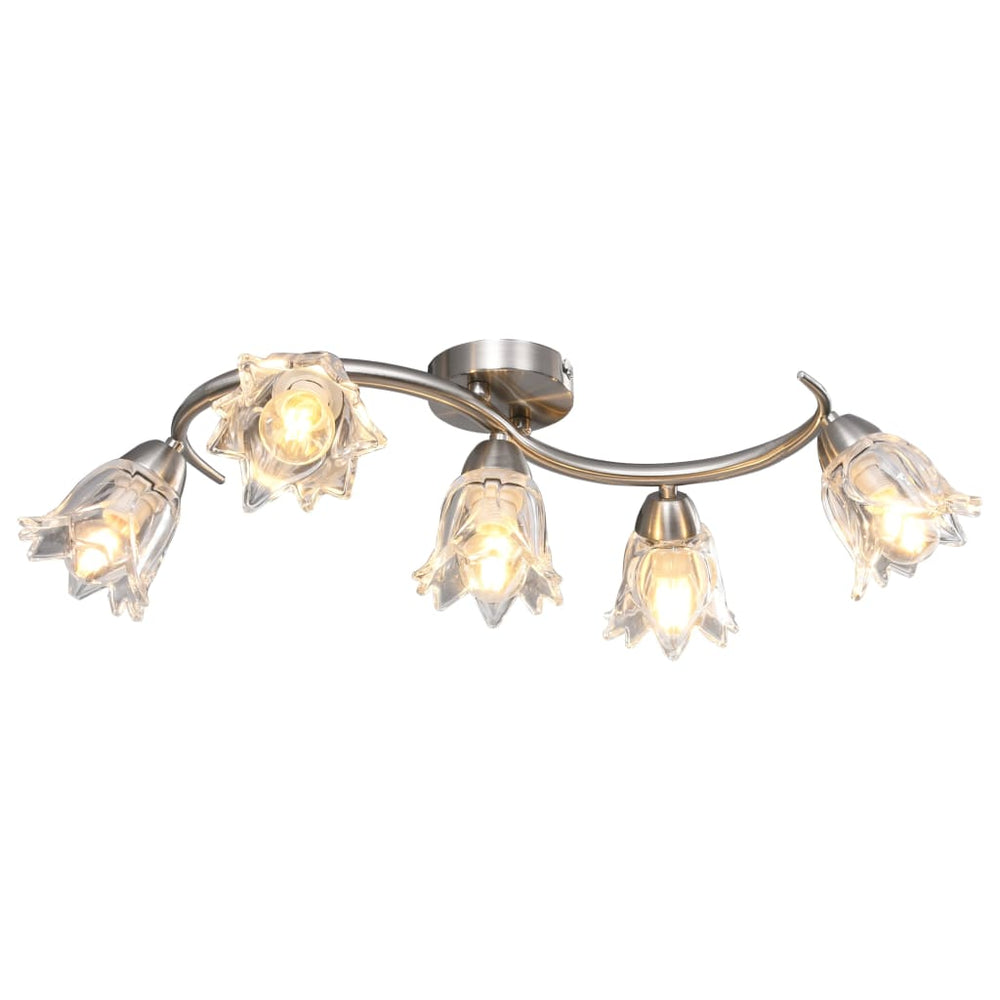 vidaXL Ceiling Lamp with Glass Shades for 5 E14 Bulbs