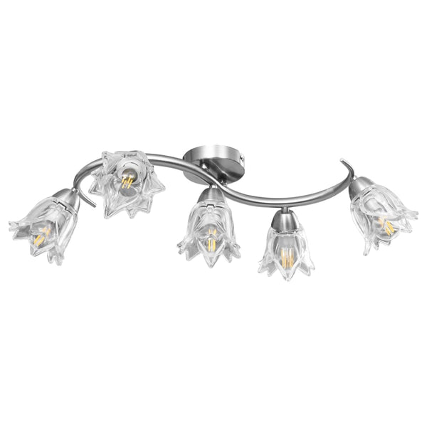vidaXL Ceiling Lamp with Glass Shades for 5 E14 Bulbs