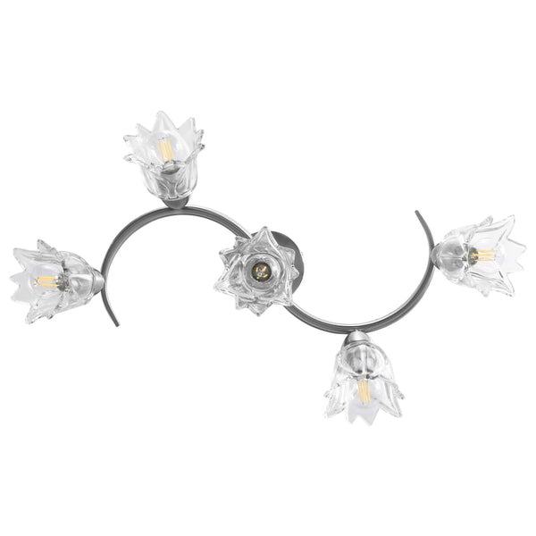 vidaXL Ceiling Lamp with Glass Shades for 5 E14 Bulbs
