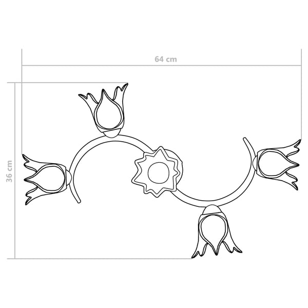 vidaXL Ceiling Lamp with Glass Shades for 5 E14 Bulbs