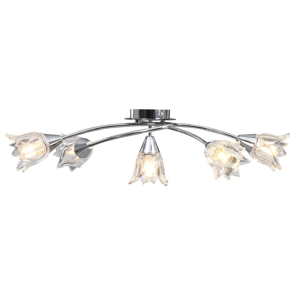 vidaXL Ceiling Lamp with Glass Shades for 5 E14 Bulbs