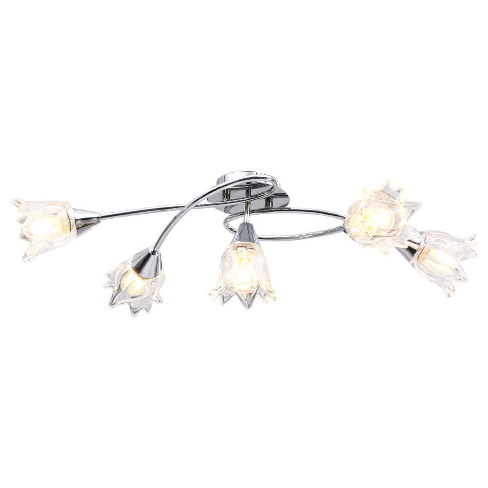 vidaXL Ceiling Lamp with Glass Shades for 5 E14 Bulbs