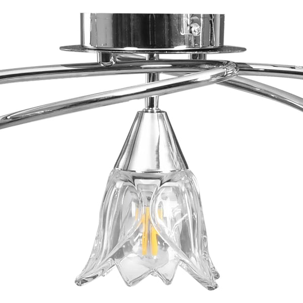 vidaXL Ceiling Lamp with Glass Shades for 5 E14 Bulbs