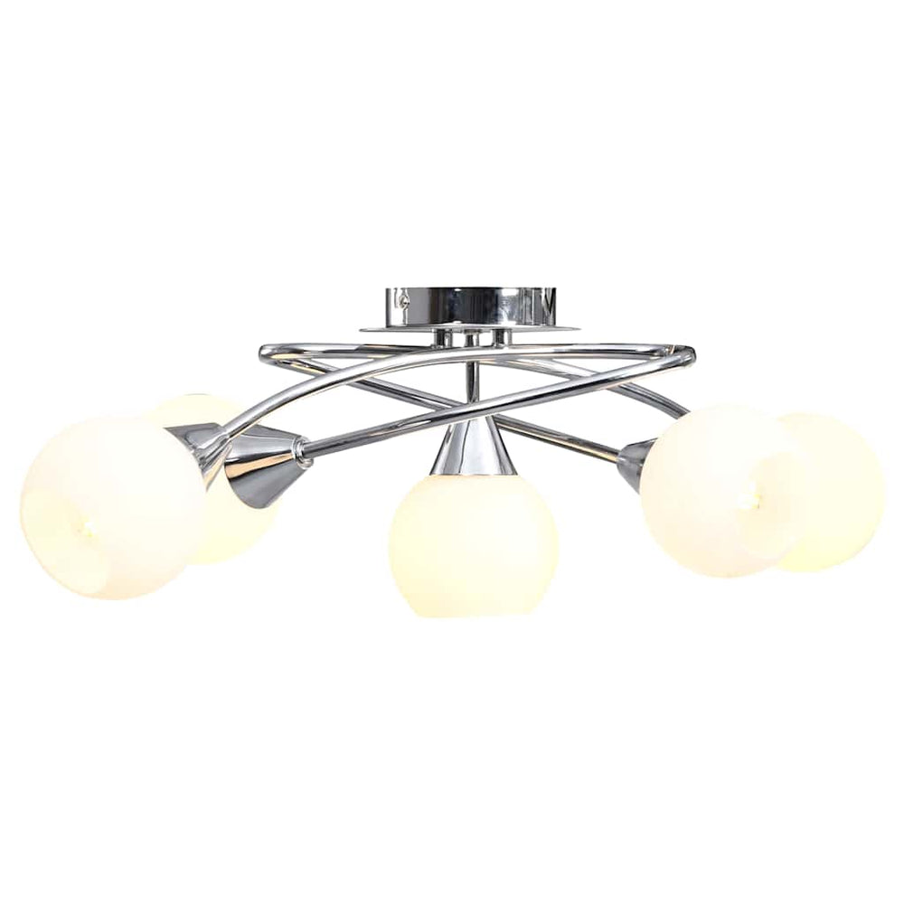 vidaXL Ceiling Lamp with Ceramic Lampshades for 5 E14 Light Bulbs