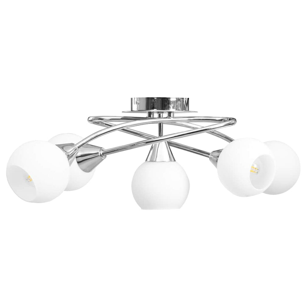 vidaXL Ceiling Lamp with Ceramic Lampshades for 5 E14 Light Bulbs