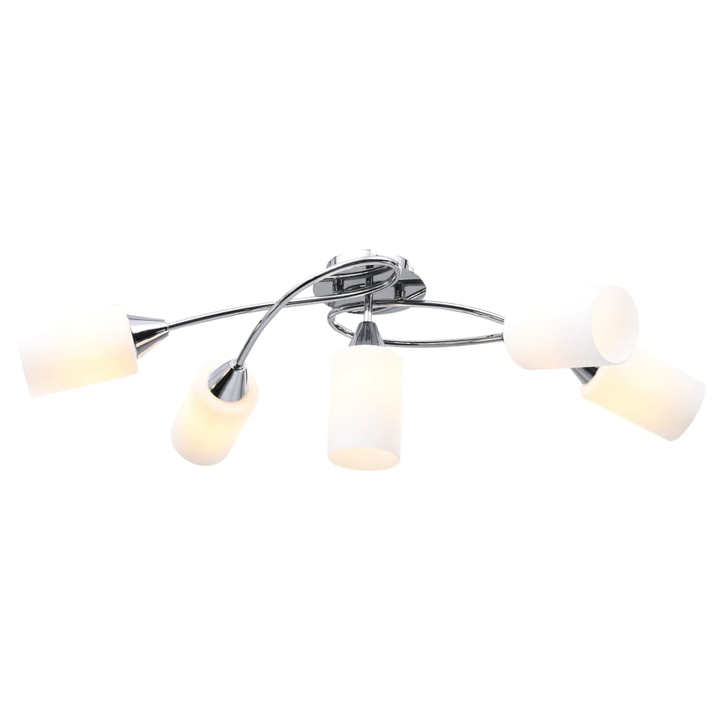 vidaXL Ceiling Lamp with Ceramic Shades for 5 E14 Bulbs