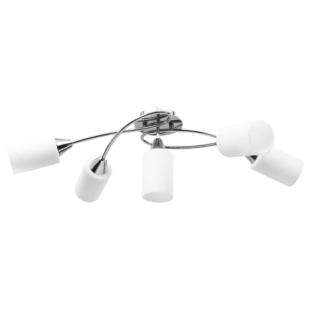 vidaXL Ceiling Lamp with Ceramic Shades for 5 E14 Bulbs