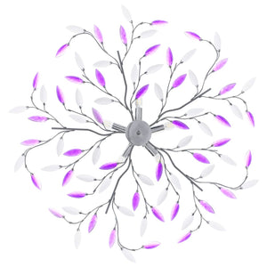 vidaXL Ceiling Lamp with Acrylic Leaves for 5 x E14 Bulbs Purple