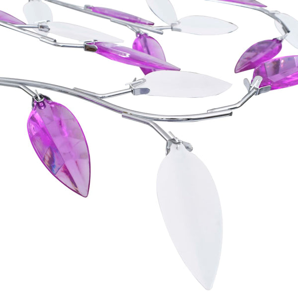 vidaXL Ceiling Lamp with Acrylic Leaves for 5 x E14 Bulbs Purple