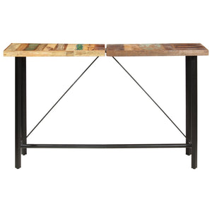 vidaXL 9-piece Bar Set Recycled Solid Wood and Real Leather