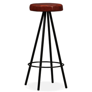 vidaXL 9-piece Bar Set Recycled Solid Wood and Real Leather