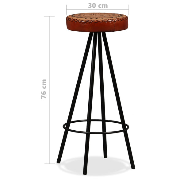 vidaXL 9-piece Bar Set Recycled Solid Wood, Genuine Leather and Canvas