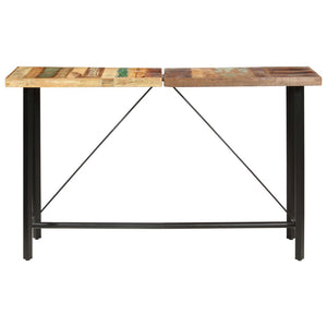 vidaXL 9-piece Bar Set Recycled Solid Wood, Genuine Leather and Canvas