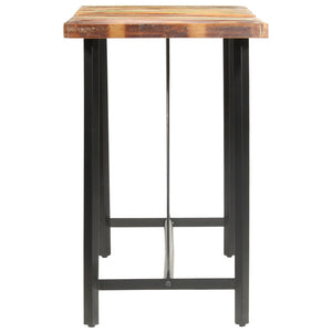 vidaXL 7-Piece Bar Set Reclaimed Wood and Real Leather