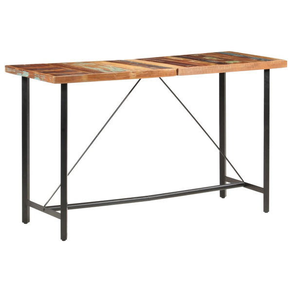 vidaXL 7-Piece Bar Set Reclaimed Wood and Real Leather