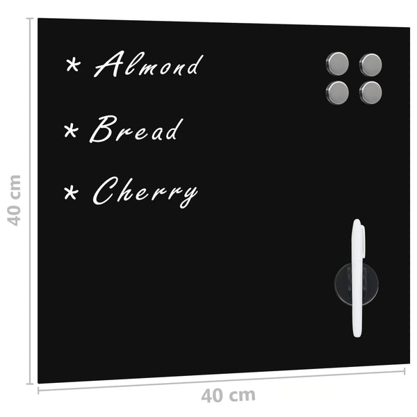 vidaXL Magnetic Glass Whiteboard Wall-Mounted 40x40 cm