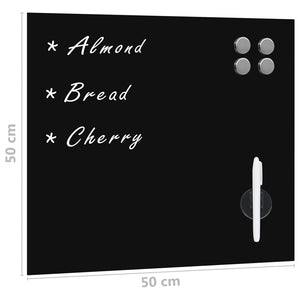 vidaXL Magnetic Glass Whiteboard Wall-mounted 50x50 cm