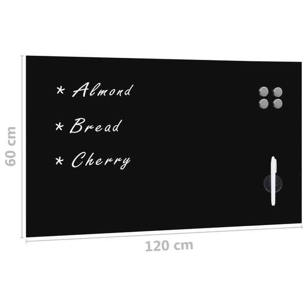 vidaXL Magnetic Glass Whiteboard Wall Mounted 120x60 cm