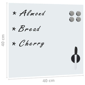 vidaXL Magnetic Glass Whiteboard Wall-Mounted 40x40 cm