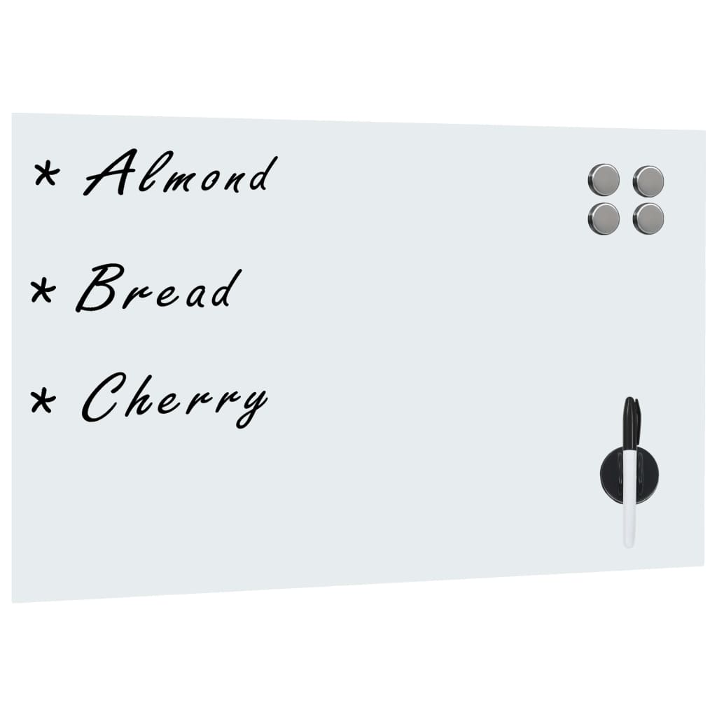 vidaXL Magnetic Glass Whiteboard Wall-Mounted 50x30 cm