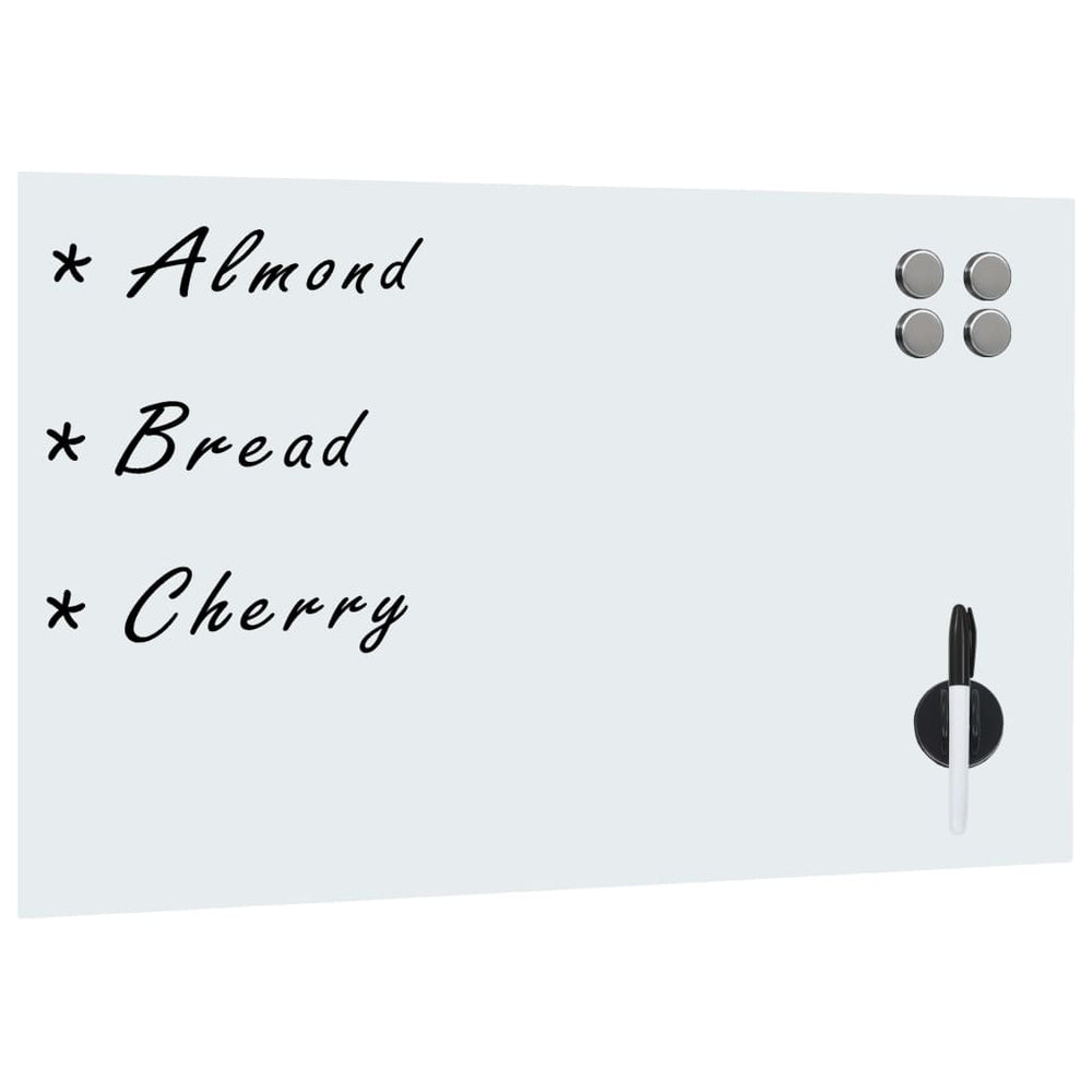 vidaXL Magnetic Glass Whiteboard Wall-Mounted 50x30 cm