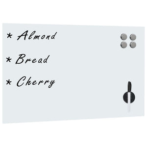 vidaXL Magnetic Glass Whiteboard Wall-Mounted 50x30 cm