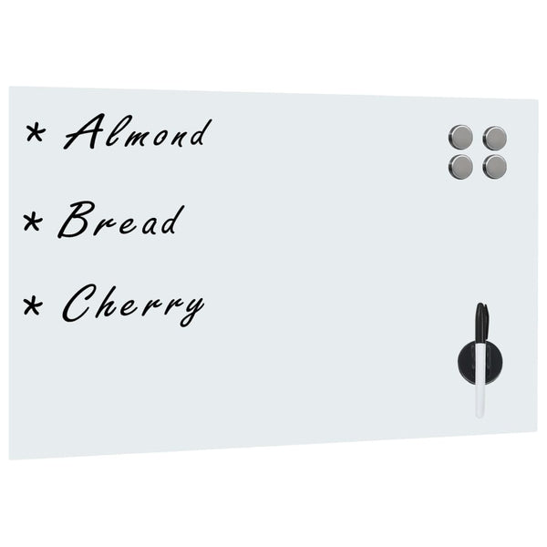 vidaXL Magnetic Glass Whiteboard Wall-Mounted 50x30 cm