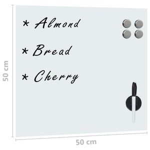 vidaXL Magnetic Glass Whiteboard Wall-mounted 50x50 cm