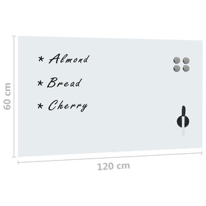 vidaXL Magnetic Glass Whiteboard Wall Mounted 120x60 cm