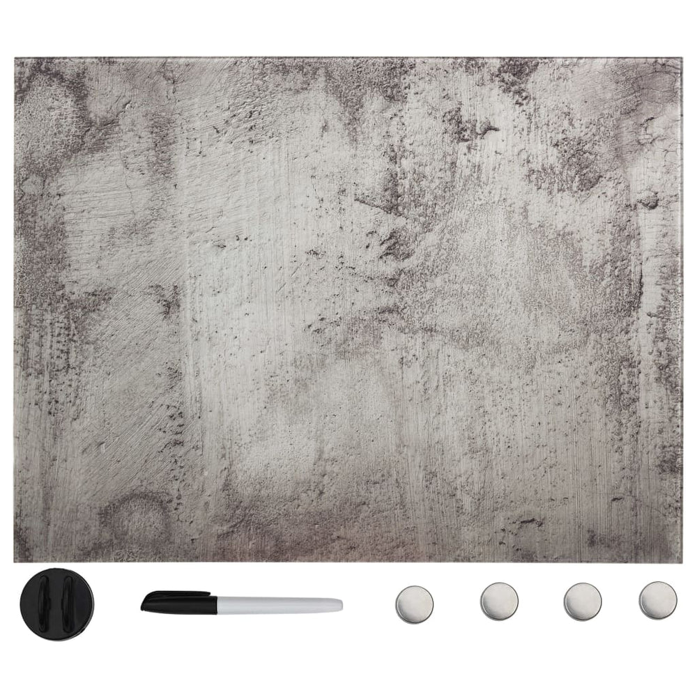 vidaXL Magnetic Glass Whiteboard Wall-Mounted 80x60 cm